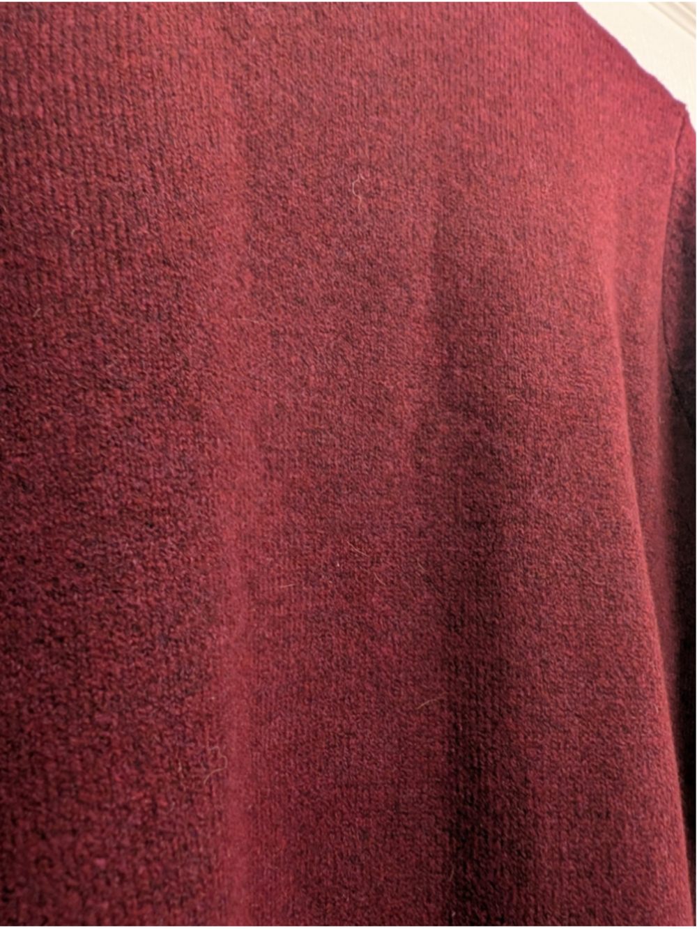 FRYE Women Med Burgundy Southwestern Aztec Fair Isle Open Front Cardigan Sweater - Picture 5 of 7